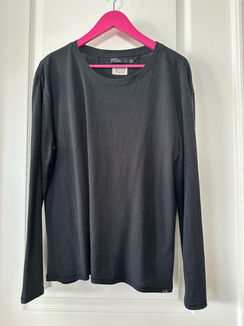 Prana Black Long Sleeve Crew Neck Top